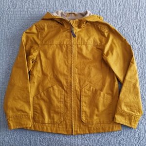 Boys' waxed cotton hooded zipper jacket